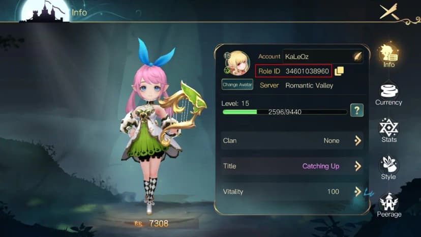 Cara cek ID akun Never After
