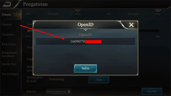 Cara cek ID akun Arena of Valor