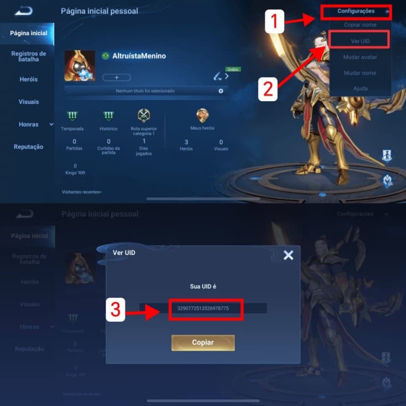 Cara cek ID akun Honor of Kings 