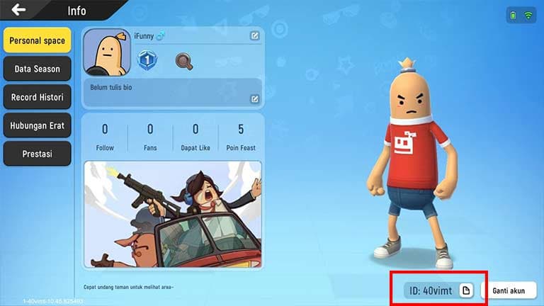Cara cek ID akun Sausage Man
